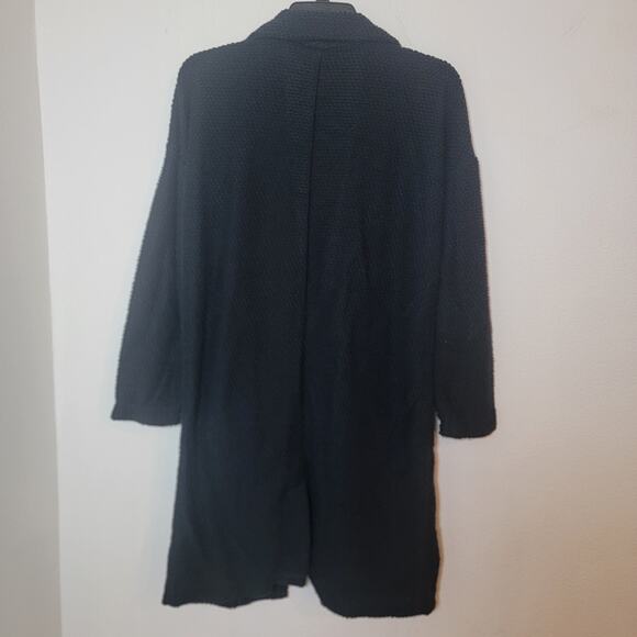 Marine Layer Knit Open Front Cardigan Sz Large Birdseye Textured Coat Longline - Picture 3 of 14
